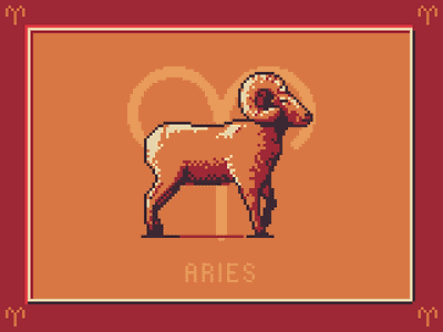 Aries / Ram aries astrology dot picture horoscope pixel pixel art pixelart ram zodiac