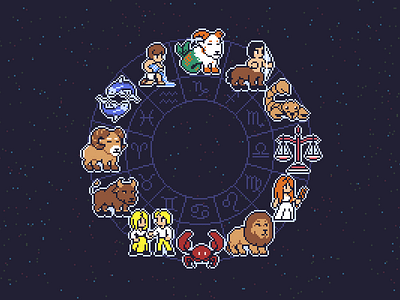 Zodiac astrology pixel art pixel dailies pixelart zodiac