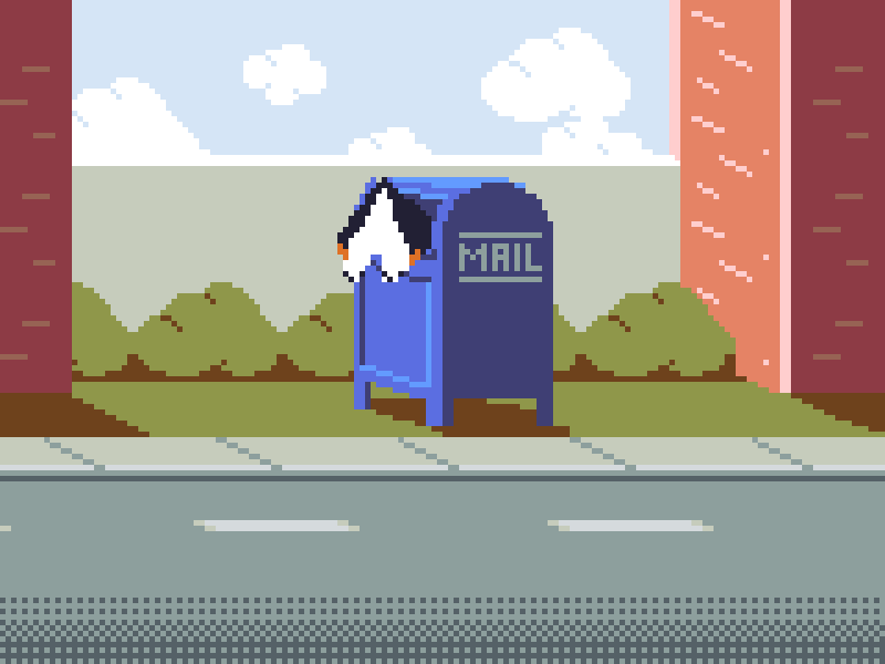 30 Mailbox 8bit animation corgi dog mailbox pixelanimation pixelart retro ドット絵