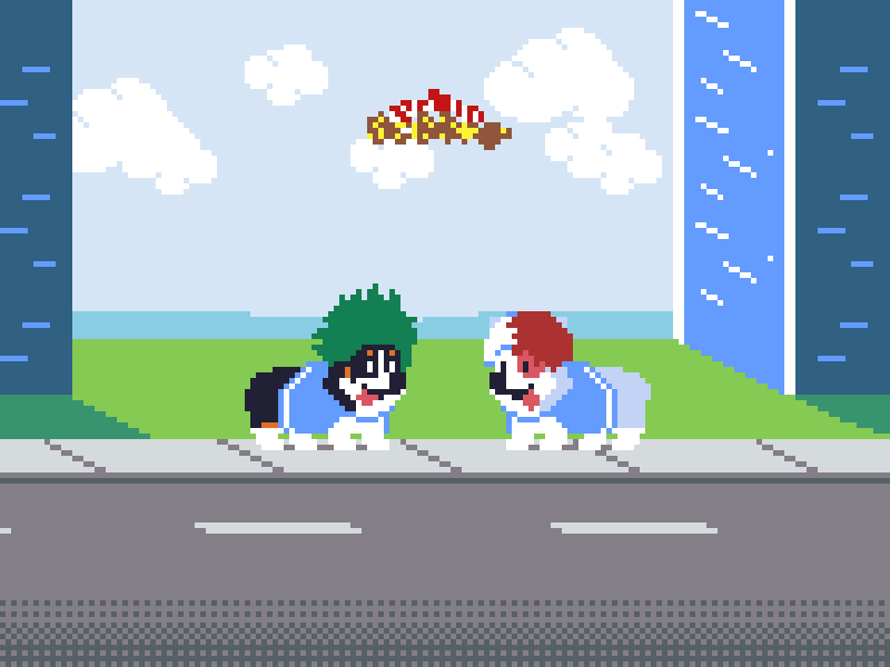 54 Wig 8bit animation bokunoheroacademia corgi deku dog myheroacademia pixel dailies retro wig ドット絵