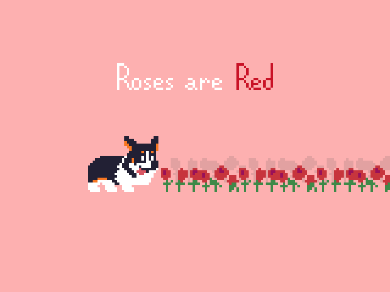 62 Valentine's Day 8bit animation corgi dog love pixelart puppylove retro roses valentine valentinesday