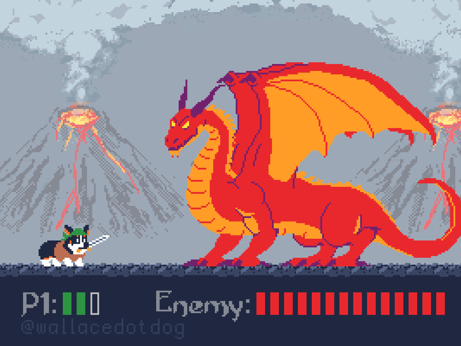 93 Doggos and Dragons 8bit animation corgi dnd dog dragon dungeonsanddragons gameart gigantic pets pixelart pixelpets retro roleplaying ドット絵