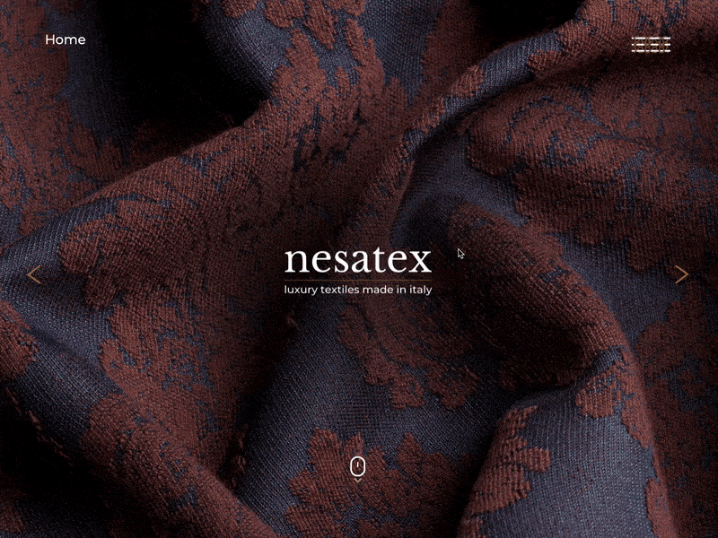 Nesatex - Luxury Textiles Made in Italy animations design fashion ui website