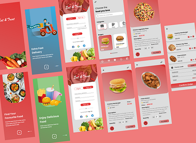 Food App Design 3d animation app application branding design graphic design illustration logo motion graphics ui ux vector