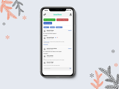 Teachoo app comment section