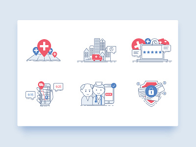 Medical Icons flat hospital icon illustration lineart