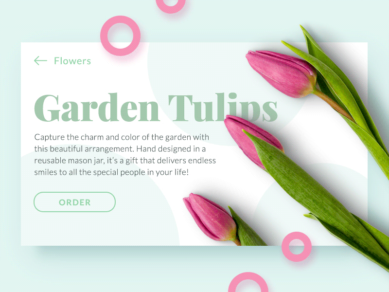 Garden Tulips animation card florist flowers order product store