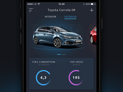 Car comparison app app car compare dark ios ui user interface