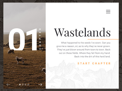 Wastelands Layout article chapter minimal modern type ui web