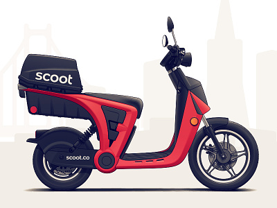 Scoot GenZe auto automotive bike car ev illustration scooter transportation vehicle
