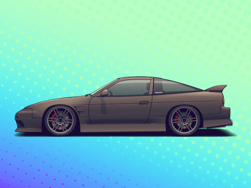 Нарисовать nissan 180sx