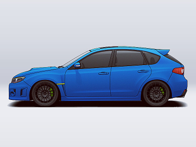 Subaru Impreza auto automotive car illustration racing rims subaru tuning vehicle wheels