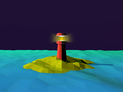 Low Poly Lighthouse cinema 4d light house low poly waves