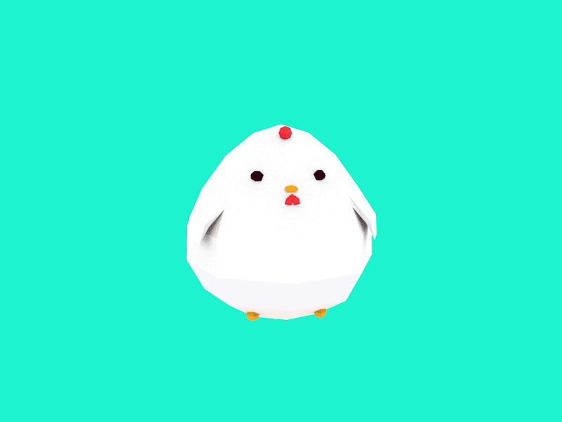 Chicken Bounce 3d blender flappy gif loop low poly modelling stylised