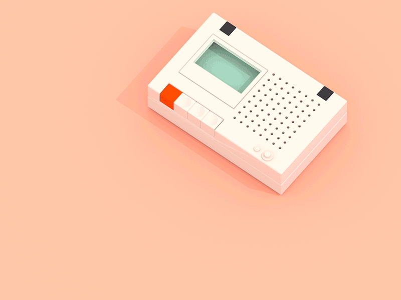 Pick a song 3d blender bruan cassette dieter rams gif isometric low poly minimalism music player tape