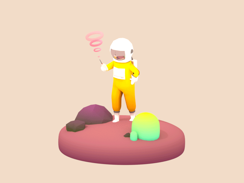 My Guerst from The Outer Space 3d alien astronaut blender cosmos gif gradient loop rig space
