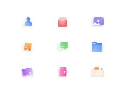 Frosted Glass effect icons