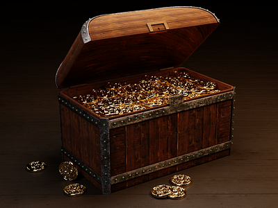 Chest with coins