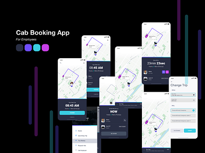 Cab App for employee app booking ui design cab ux