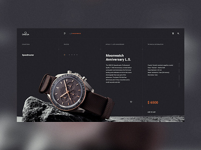 Premium Watches Omega. Concept promo site uiux watches web design