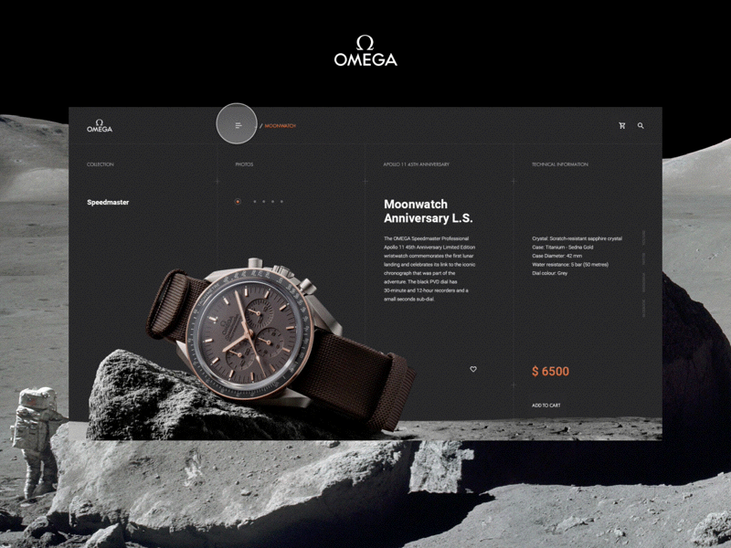 Omega Watches Concept animation concept menu watches