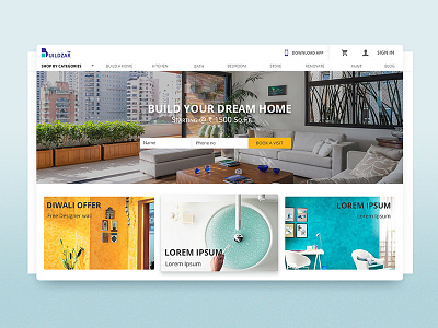 Buildzar Website buildzar clean construction design home invision minimal prototype web website