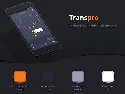 Transpro : Technology Enabled Logistic app app black clean dark design logistic minimal mobile new transport ui ux
