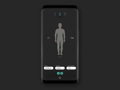 Find doctor app black brand clean dark design for people experience human new