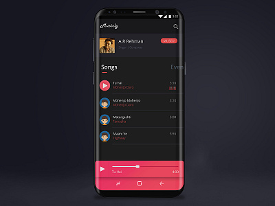 Music App animation clean design event graphics live minimal music new spotify