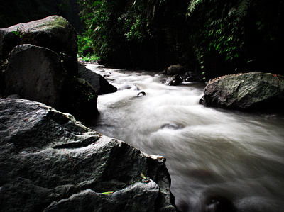 River flow with rocks in monochrome colour black and white stone natural photography river water flow