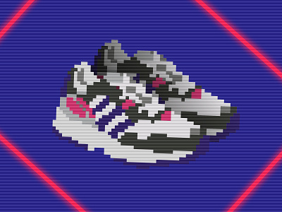 Pixelised sneakers 1 adidas baskets pixel pixelart retrowave sneakers