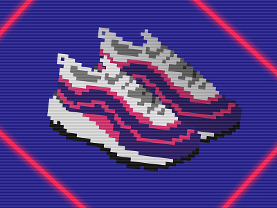 Pixelised sneakers 2 90s blue fashion nike nike air nike air max nike shoes pink pixel pixelart retrowave street