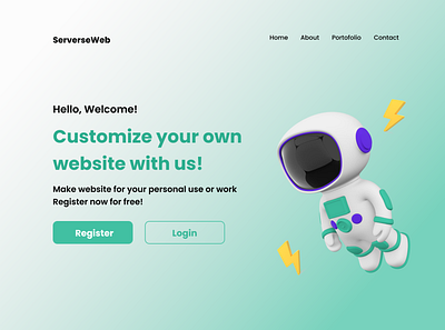 Serverse Website Design 3d graphic design space ui website