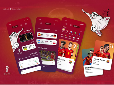 FIFA WC' 22 Mobile App 2022 ball fifa football mobile app qatar sport ui ui ux worldcup