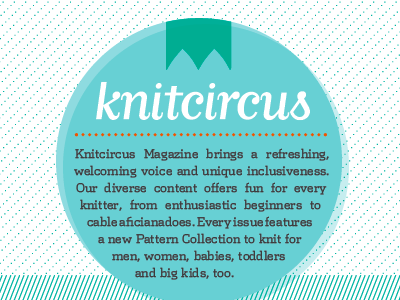 Media Kit intro blue circles dots knitcircus magazine media kit typography