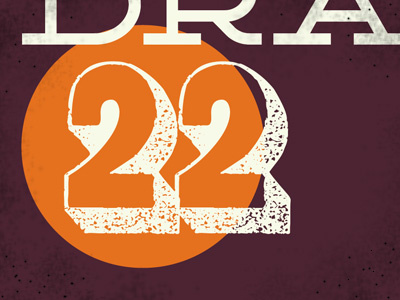 22 numbers orange overlay plum type