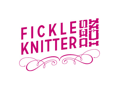 Fickleknitter Logo fickleknitter icon knit logo pink type