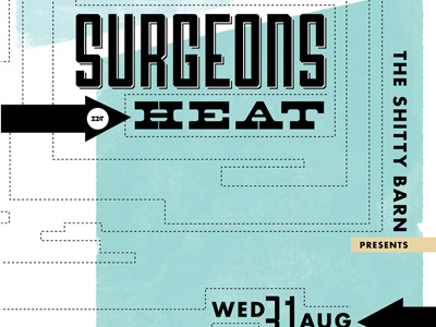 Surgeons In Heat blue gigposter poster shtty barn surgeons in heat texture type watercolor