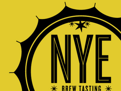 NYE beer bottlecap brew invite lining logo new years eve tasting type