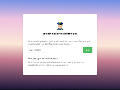 Stiki is getting ready for more users emoji invite saas signup ui ux wiki