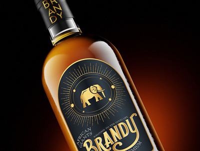 African Giants Brandy alcohol label alcoholic brands branding brandy cognac design graphic design illustration logo typography vector whisky