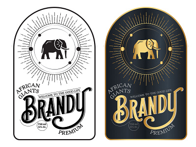 African Giants Brandy african giants alcoholic brands branding brandy brandy label design graphic design illustration logo typography vector