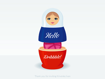 Hello Dribbble! doll» dribbble hello matryoshka russia «nesting