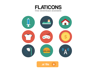 Flaticons full set (.ai freebie) flat flat icons freebie full set icons