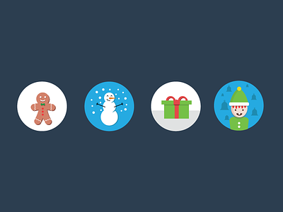 More Xmas Icons christmas icons elf flat gingerbread icons present snowman xmas