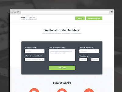 Tradesman marketplace design flat form icons trades web