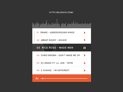 Playlist widget blogvio flat minimal playlist widget widgetic