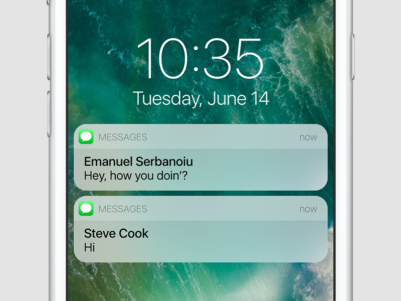 iOS10 Notifications ( free .ai source file ) by Emanuel Serbanoiu on
