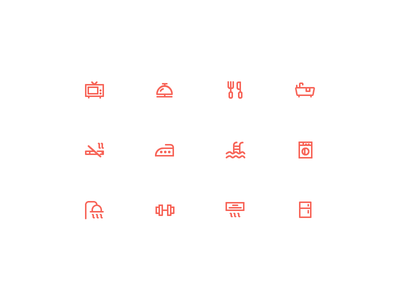 Hotel amenities icons