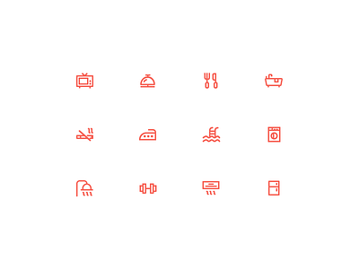 Hotel amenities icons amenities hotel icons icon set icons line icons